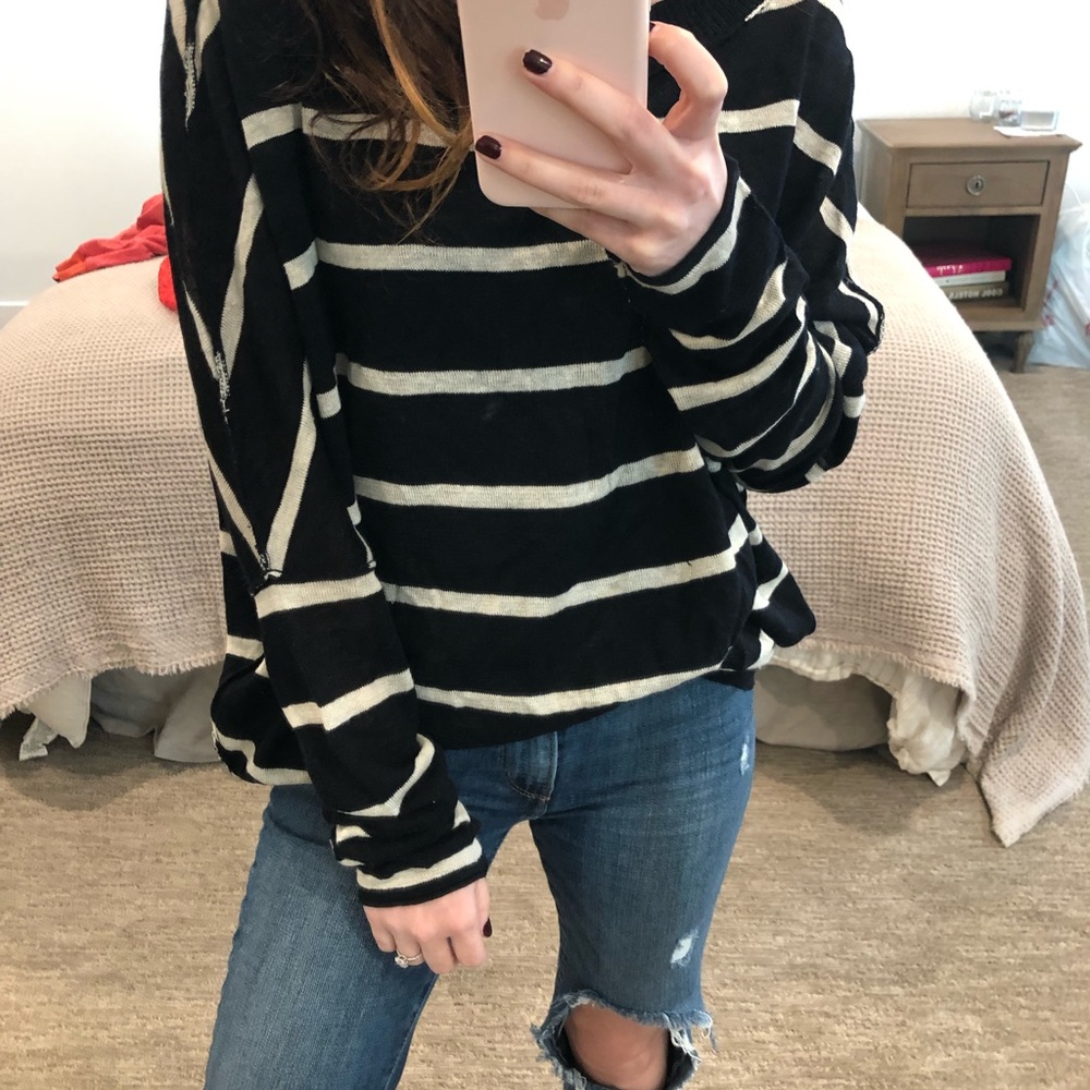 Chaser sweater long sleeve top S stripe